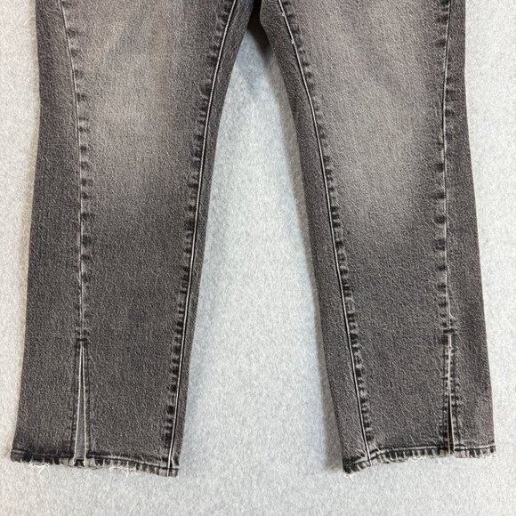 Good American Jeans Denim Straight Twist Slit Gray Black Womens Size 12 / 31 - Picture 6 of 14
